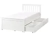 Bed with 2 Drawers OLENDON Pine Wood White 90 x 200 cm (EU Single)
