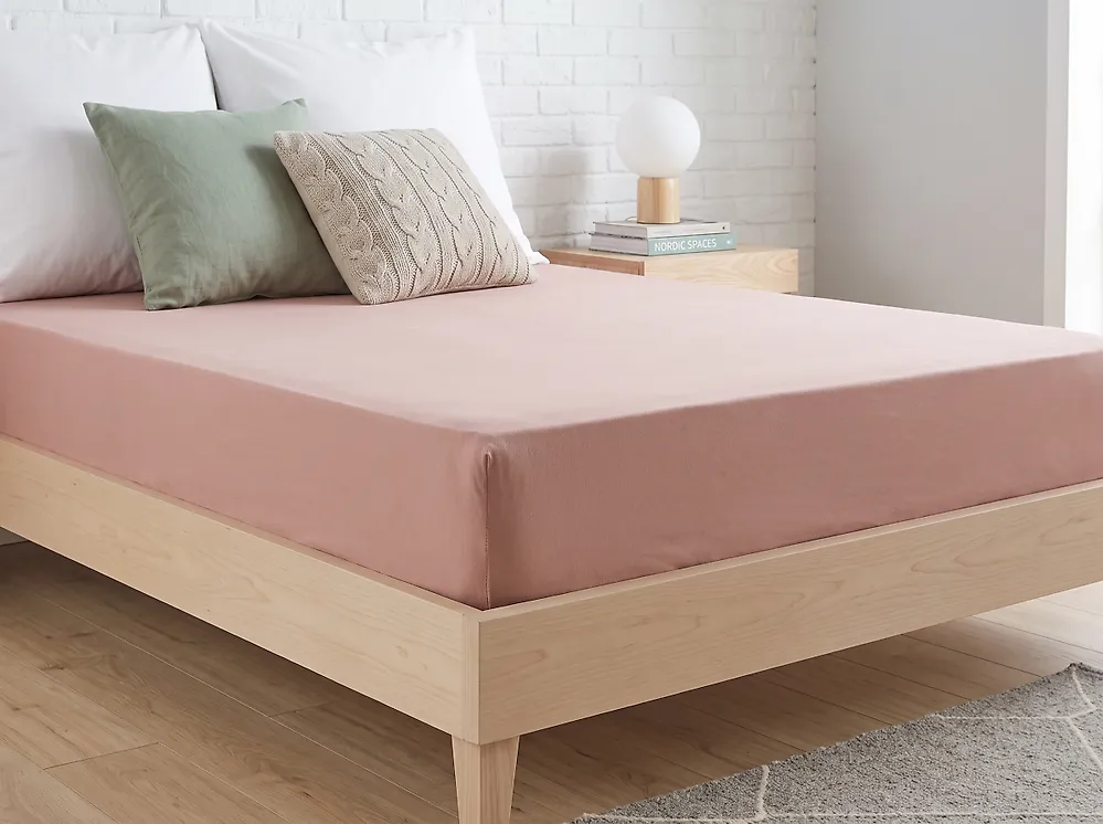 Fitted Sheet HOFUF 140 x 200 cm Cotton Beige_1178316