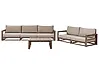 Garden Lounge Set with Table 5 Seater TIMOR Modular Certified Acacia Wood Dark Brown