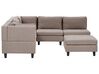 5 Seater Right Hand Modular Fabric Corner Sofa with Ottoman Brown UNSTAD_924977