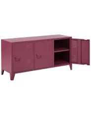 Storage Unit CARDIFF Metal Dark Red_957926