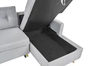 Corner Sofa Bed 4 Seater FLAKK with Storage Fabric Light Grey Left Hand_989379