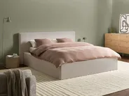 Letto contenitore LILLEBONNE Velluto a coste Beige chiaro 160 x 200 cm_1064316