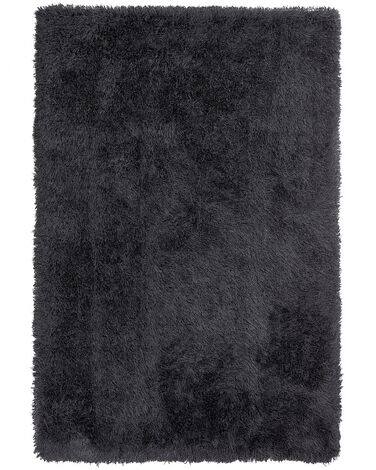 Tappeto shaggy rettangolare nero 140 x 200 cm CIDE