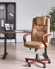 Massage Chair DIAMOND with Heating Leather Light Brown_1016771
