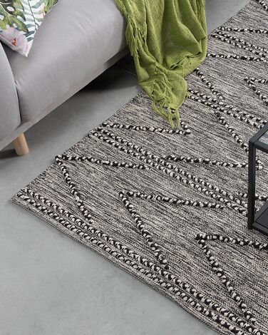 Cotton Area Rug 160 x 230 cm Black and White TERMAL