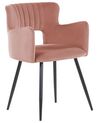 Zestaw 2 krzeseł do jadalni welurowe różowe SANILAC_847080
