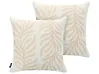 Set of 2 Outdoor Cushions ALISMA Plant Pattern 45 x 45 cm Light Beige