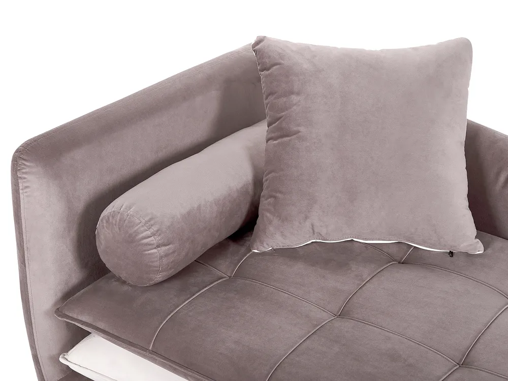 Chaise longue versione sinistra GONESSE Velluto Marrone chiaro_787798