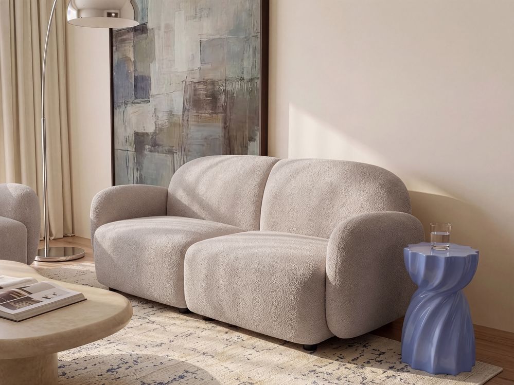 Sofa 2 personers JULE Boucle Beige