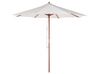 Ensemble de jardin 8 places en bois d'acacia avec parasol et coussins taupe MAUI II_926981