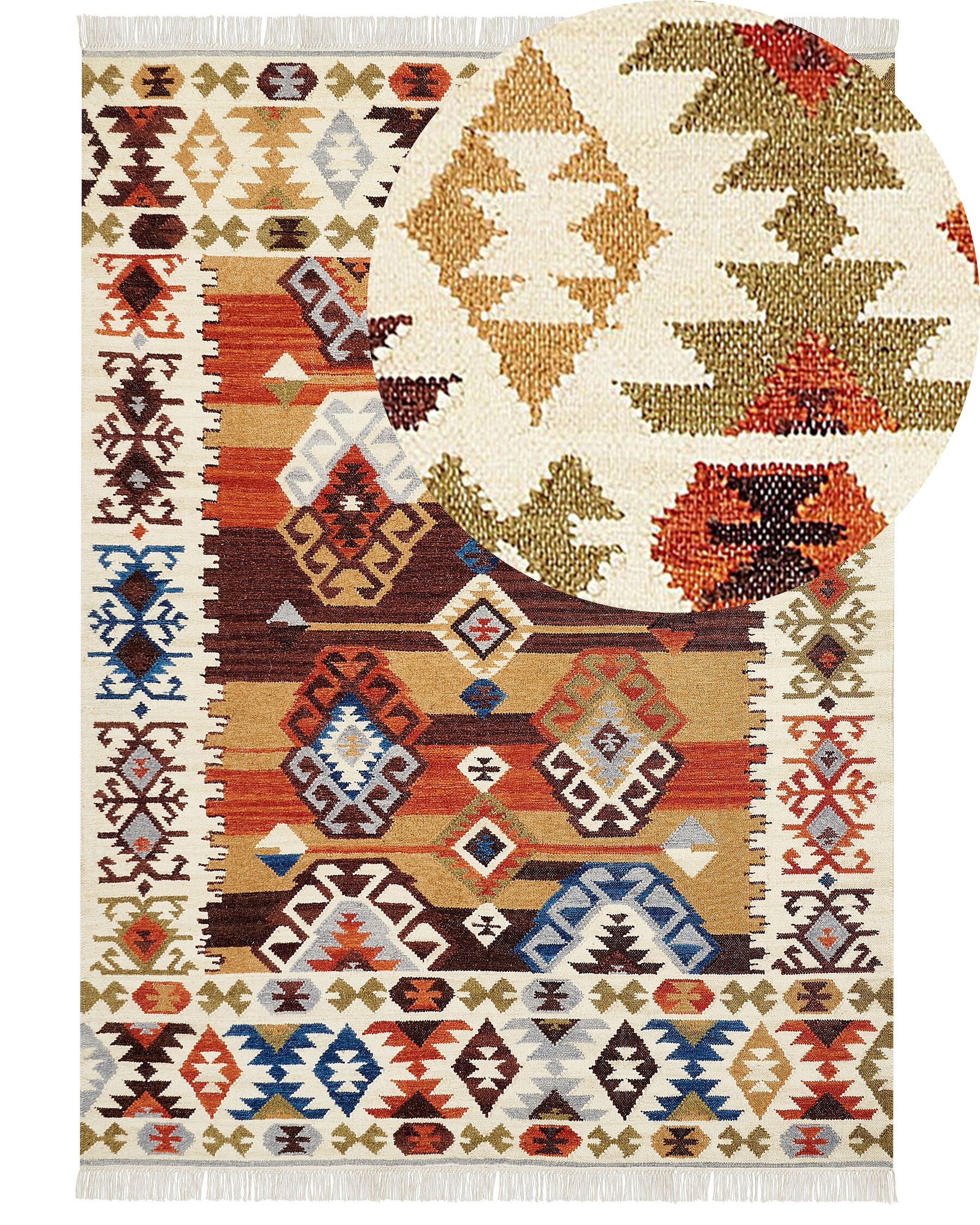 Wool Kilim Area Rug 160 x 230 cm Multicolour VOSKETAP_859368