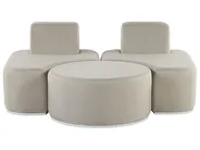 Garden Lounge Set with Table 2 Seater FABRO Modular Light Grey_830447