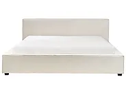 Cama Bouclé MIRANDE 180 x 200 cm Blanco crema_1183980