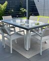 6 Seater Metal Garden Dining Set Grey PERETA_933051