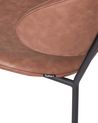 Set of 2 Faux Leather Dining Chairs Brown KIANA_938994