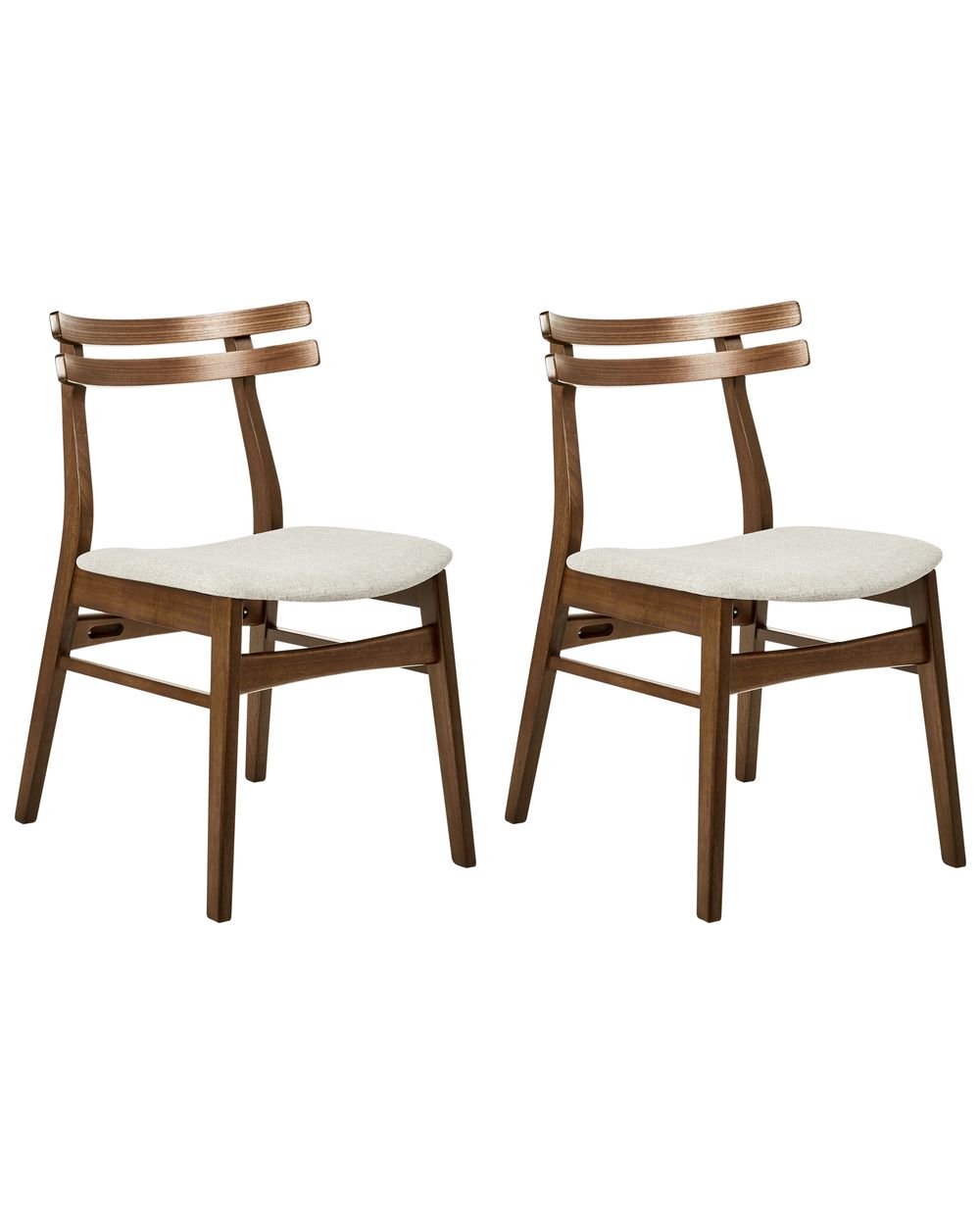 Set of 2 Dining Chairs CYNTHIANA Wood Brown/ Light Beige