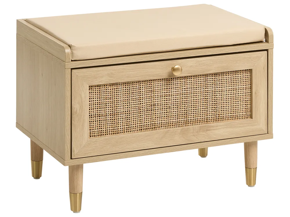 Shoe Bench FORSTER Light Brown - Beliani.ro