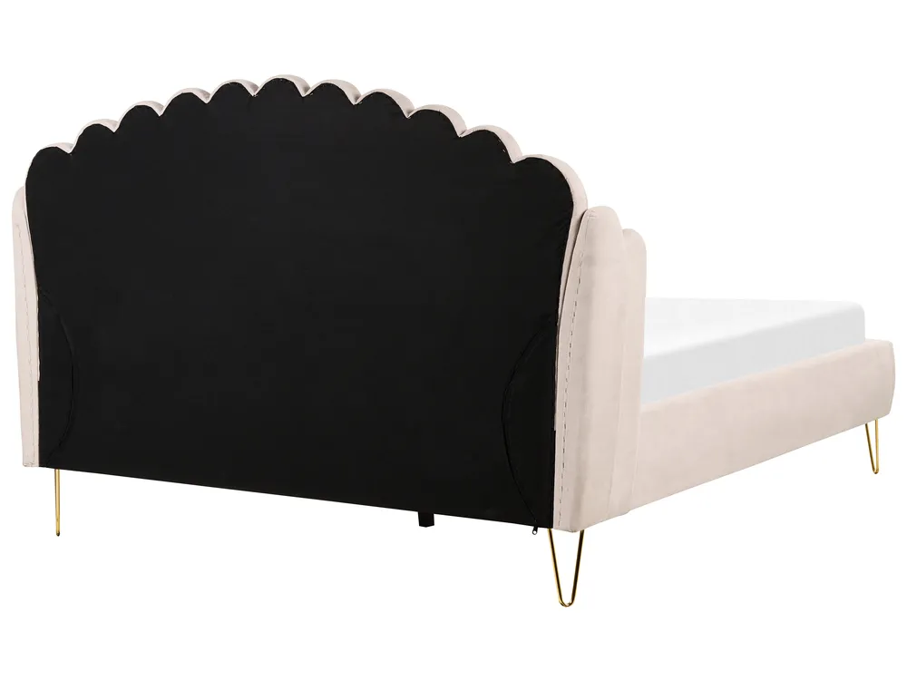 Bett mit Lattenrost Stoff AMBILLOU 160 x 200 cm Hellbeige_873207