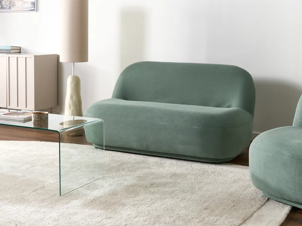 Sofa 2 Seater LOVBERG Fabric Light Green