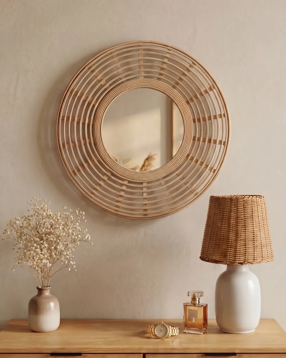 Specchio HANUA 60 cm 60 cm Bambù Naturale_1178422