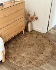 Rug AHLAT Beige ø 120 cm Jute_1022439