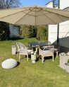 Table de jardin en fibre-ciment gris et bois clair 180 x 90 cm ORIA_923184