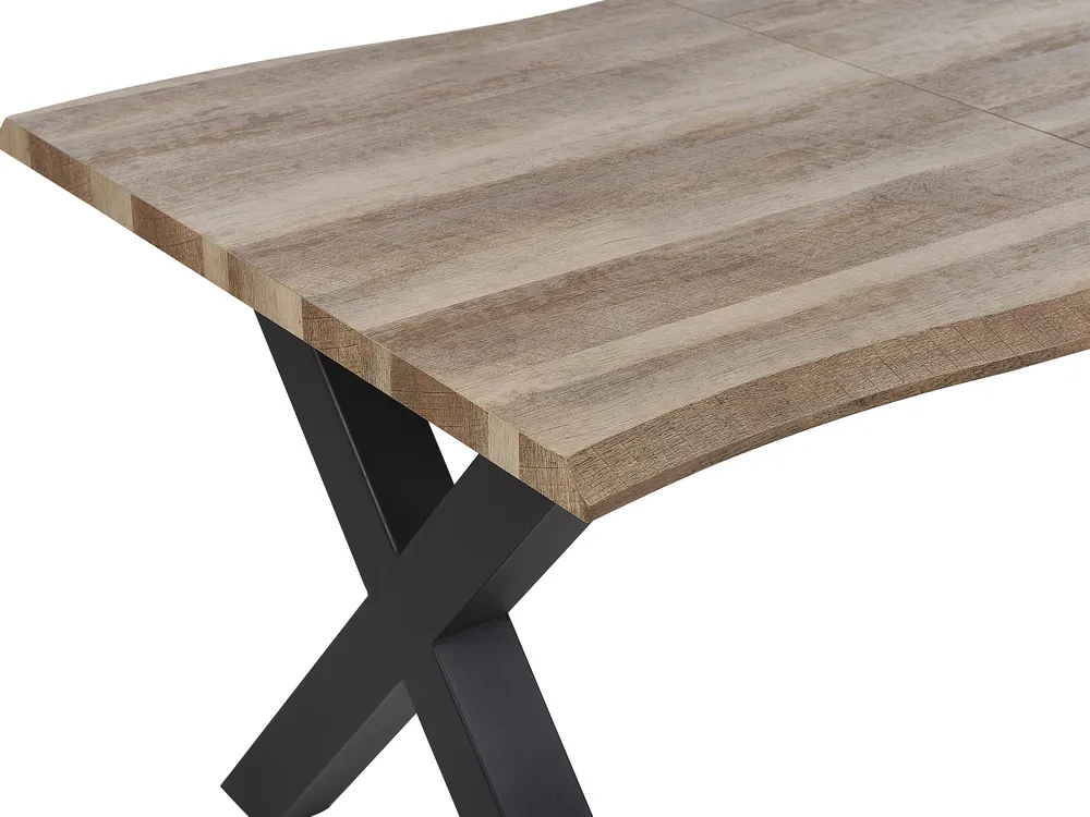 Extending Dining Table BRONSON Dark Brown 140/180 cm 90 cm_790964