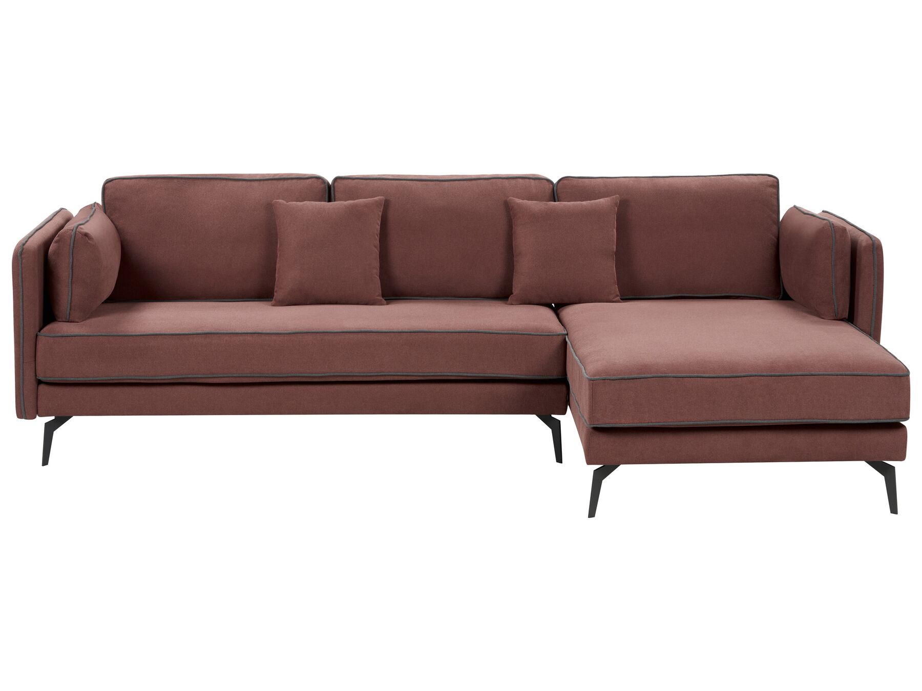 Left Hand Fabric Corner Sofa Burgundy ALTAN_934963