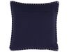 Sierkussen reliëf donkerblauw 45 x 45 cm MELUR_755094