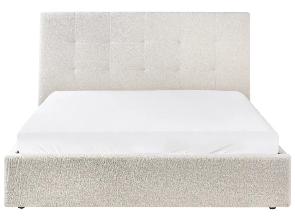 Ottoman Bed LORIENT Boucle Off-White 160 x 200 cm (EU King Size)_1040176