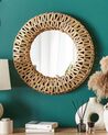 Espelho de parede redondo em fibra de jacinto de água creme ⌀ 58 cm SABAOI_904457