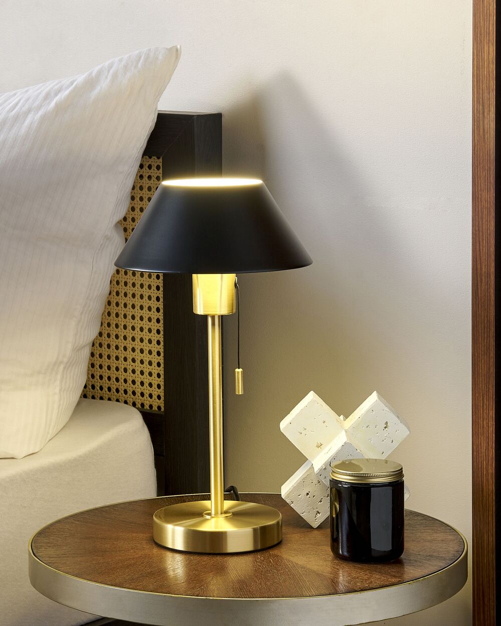 Bordlampe CAPARO Metal Sort/guld