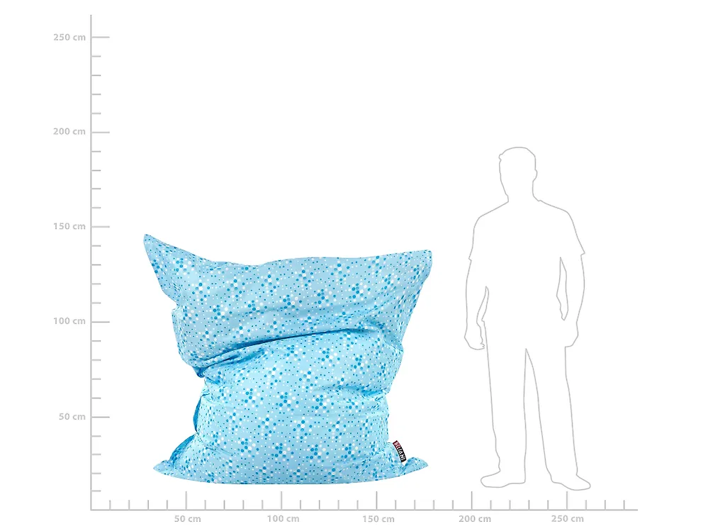 Sitzsackbezug FUZZY 140 cm 180 cm Blau_1168832