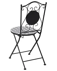Set de 2 scaune de grădină SIROLO Pliabil Metal Alb/Albastru_1155653