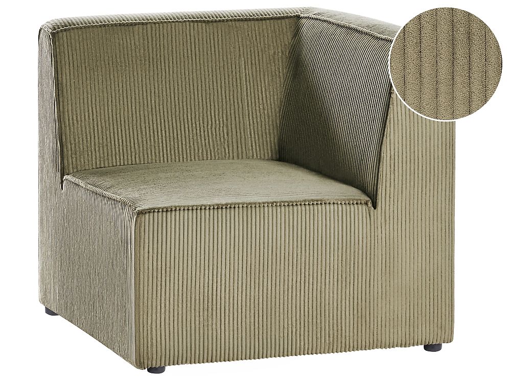 Corner Seat LEMVIG Corduroy Green Right Hand