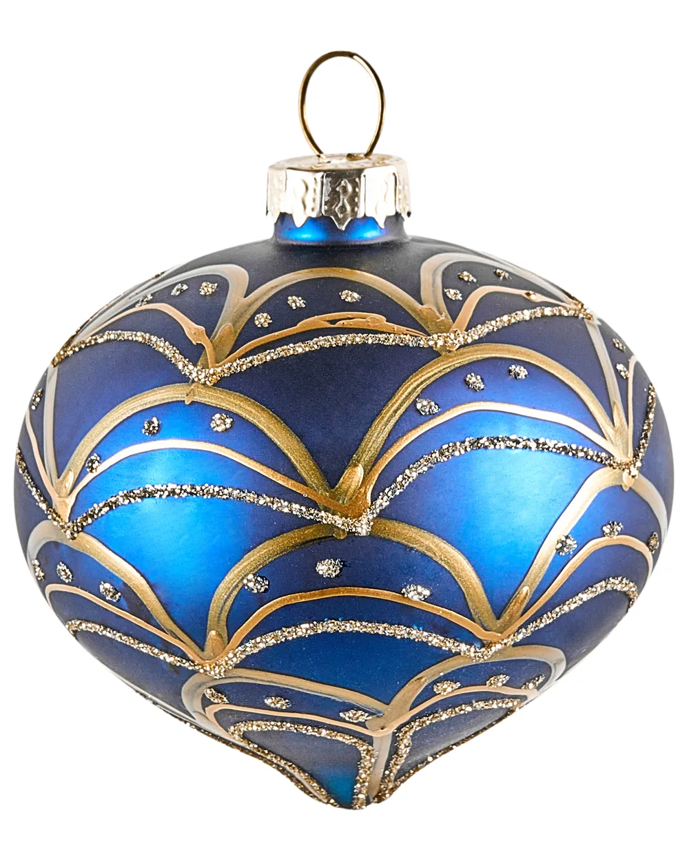 Set of 35 Baubles ICEDROP Glass Blue/ Gold_1028536