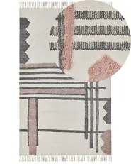 Tappeto MURADIYE Beige 140 x 200 cm Cotone_817039