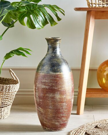 Vase 57 cm terrakotta brun/svart MANDINIA