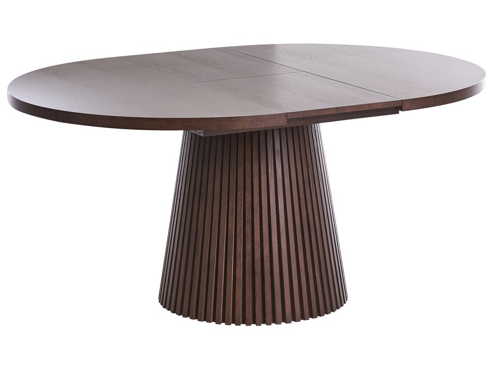 Extending Dining Table MOORE Dark Ash Wood 120/160 cm 120 cm