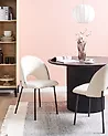 Set of 2 Dining Chairs COVELO Velvet Light Beige