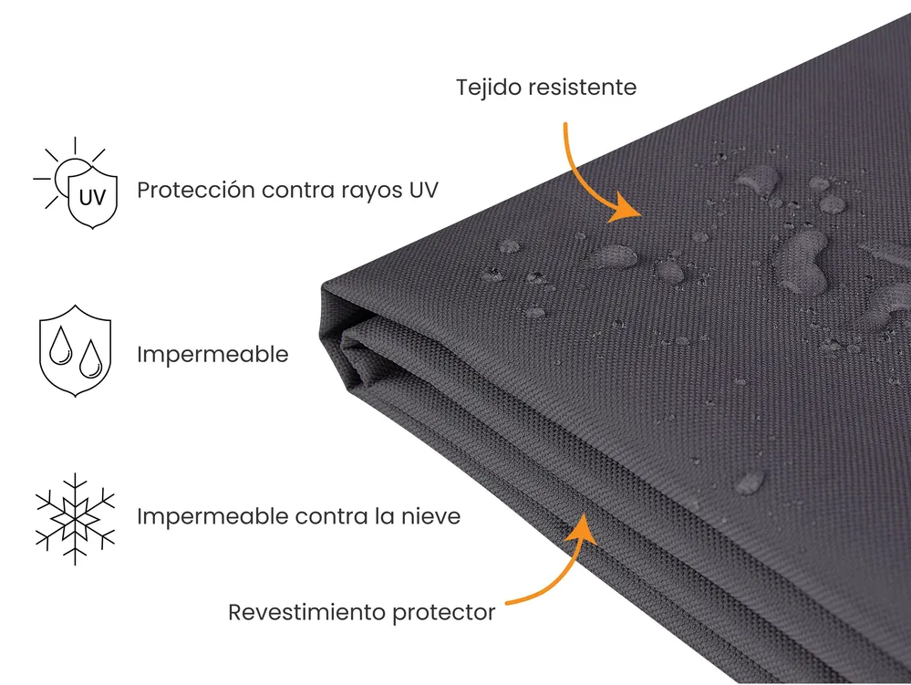 Funda de protección impermeable CHUVA 275 cm 230 cm 70 cm Negro_985417