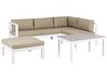 5 Seater Aluminium Garden Corner Sofa Set White and Sand Beige MESSINA_932082