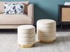 Set of 2 Storage Pouffes Light Beige GARLAND_928615