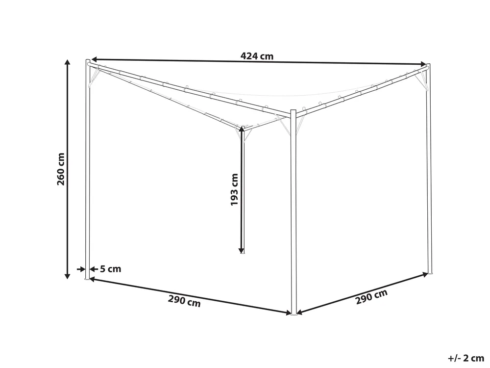 Pawilon ogrodowy AVENTINE 300 cm 300 cm Metal Ciemnoszary_1054280