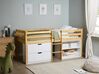 Wooden Kids Mid Sleeper Bed with Storage EU Single Size Light Wood SUSVILLE_935465