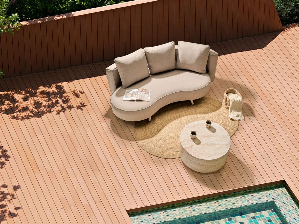 Canapé de jardin 3 places PARORI Beige Côté gauche