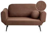 Divano letto 2 posti DOROTEA Bouclé Marrone_1071358