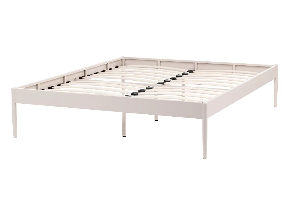 Bed Metal VAURS 140 x 200 cm (EU Double) Light Beige_1165427