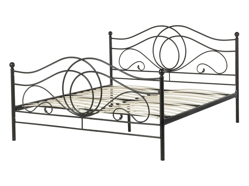 Bed Metal LYRA 140 x 200 cm (EU Double) Black_817956